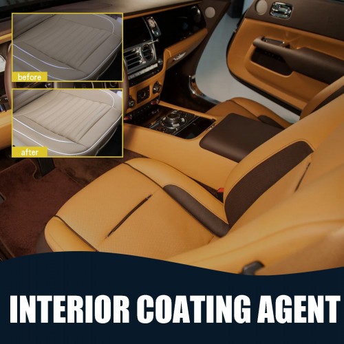 Homonth Car Interior Coating Agent Plastic Restorer-Refurbishing Repair Wax-Dust-Proof Polish for Dashboard, Tires & Synthetic Leather Furniture-Easy Application Shine & Protection 100ml